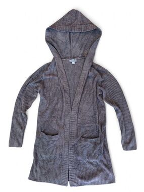 Barefoot Dreams Cozy Chic Lite Hooded Cardigan Purple Grey Small